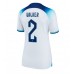 Engeland Kyle Walker #2 Voetbalkleding Thuisshirt Dames WK 2022 Korte Mouwen